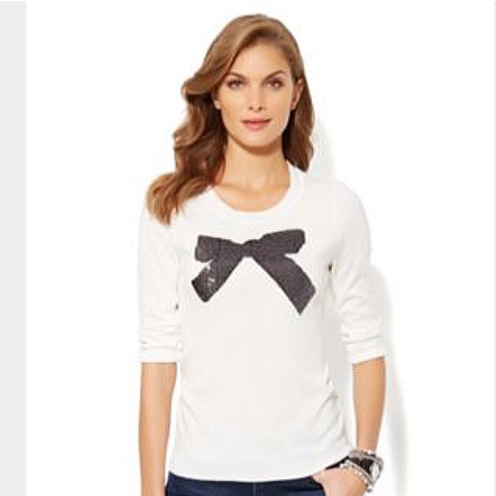 New York & Company Waverley Glitter Bow Sweater